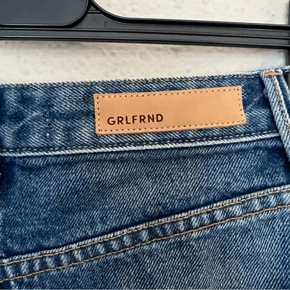 GRLFRND Eva Denim Mini Skirt Size 26 Medium Wash