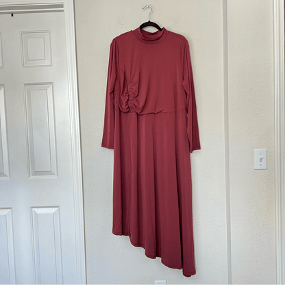 Eloquii Asymmetrical Long Sleeve Midi Dress NEW Plus Size 18