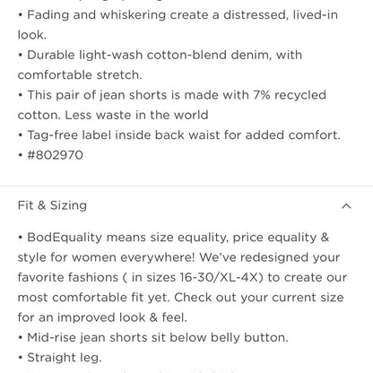 Old Navy Mid-Rise Wow Jean Shorts for Women 3" inseam NEW Plus Size 22