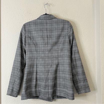MAJORELLE Rhea Grey Plaid Blazer Size Small