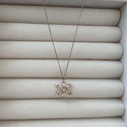 925 Silver Rose Plated Lotus Flower Necklace NEW