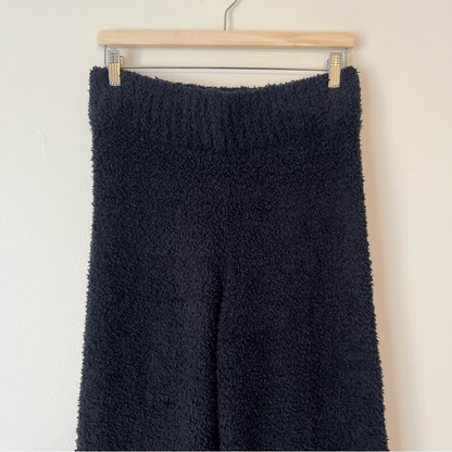 SKIMS Cozy Knit Fuzzy Teddy Sherpa Pants in Black Wide Leg Stretch Lounge