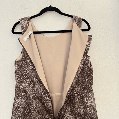 Ann Taylor LOFT Sleeveless Ruffle Printed Sheath Dress Size 14