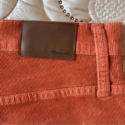 Madewell Corduroy Classic Straight Leg Jean Pants NEW Size 35