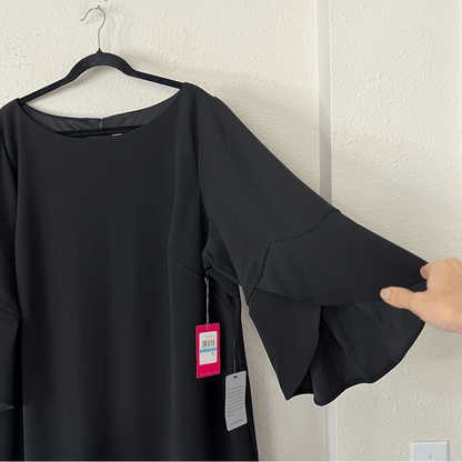 Vince Camuto Black Ruffle Tulip Sleeve Mini Shift Dress NEW Plus Size 20W