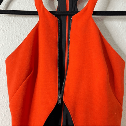 Hunter Bell Laurie Front Zip Cut Out  Flare Mini Dress Size 6