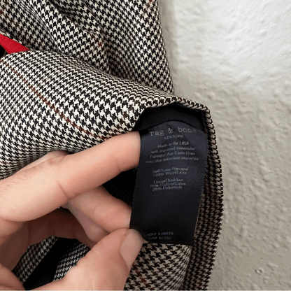 Rag & Bone Logan Houndstooth Wool Mini Sheath Dress Size 6