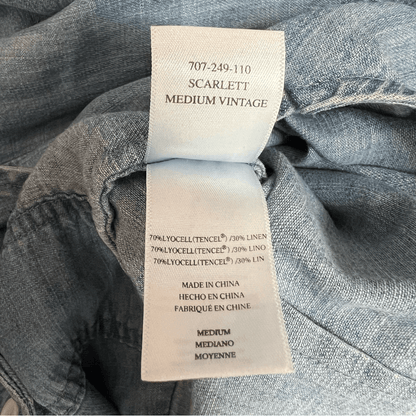 RAILS Scarlett Chambray Romper Linen Lyocell Size M (MISSING BELT)
