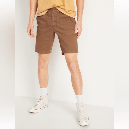 Old Navy Lived-In Straight Cargo Khaki Shorts NEW Size 34