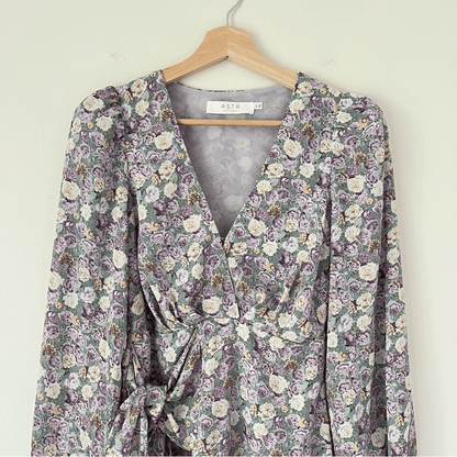 ASTR The Label Floral Mini Dress Long Sleeve Fit and Flare Size XS