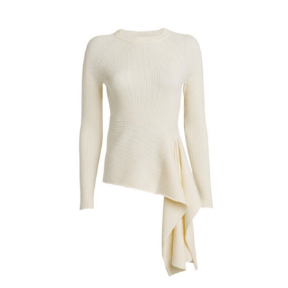3.1 Phillip Lim Ribbed Sweater With Waist Tie Antique White Beige Size Small