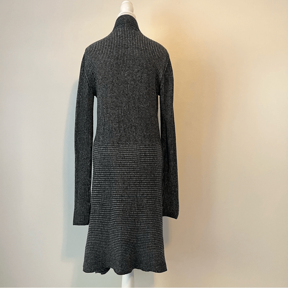 Cabi Cloak Black Marled Knit Longline Duster Cardigan Style #3530 Size Medium