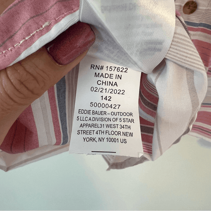 Eddie Bauer Men's Short Sleeve Striped On The Go Button Down Shirt NEW Size 2XL