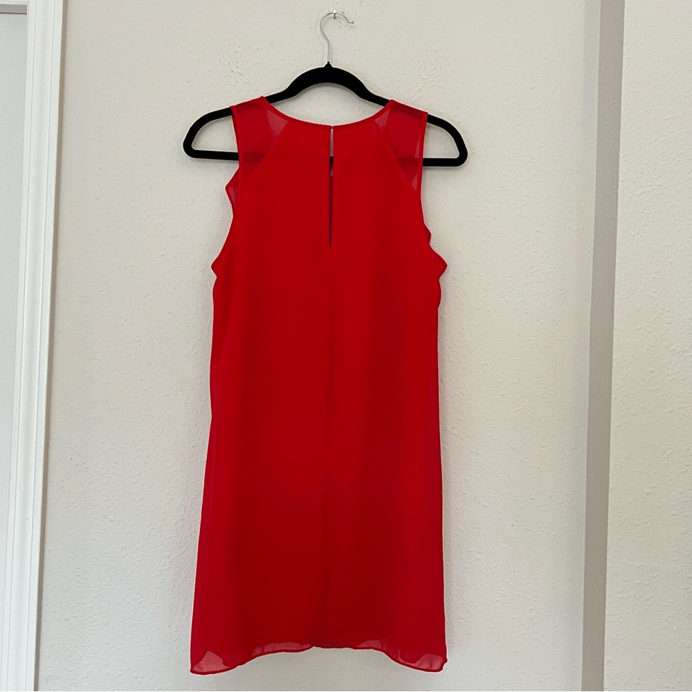 BCBGeneration Red Ruffle Shift Dress NEW Size XS