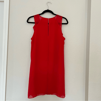 BCBGeneration Red Ruffle Shift Dress NEW Size XS