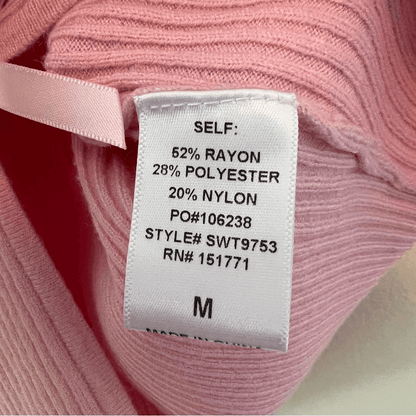 LE LIS Satin Bow Detail Sleeveless Sweater Top in Pink NEW Size Medium