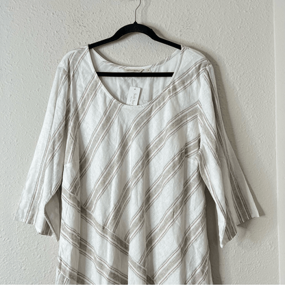 Soft Surroundings Equinox Striped Linen Sheath Dress NEW Plus Size 1X