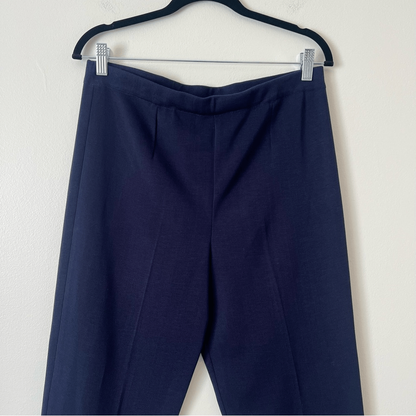 Ming Wang Straight Leg Knit Pull on Pants Navy Blue Size Large Petite