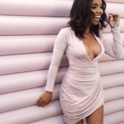 NBD Coco Dress In Off Slate NEW Size Small Long Sleeve Mini Bodycon Cocktail