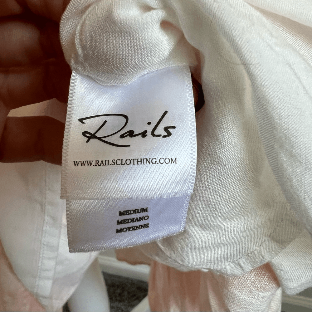 Revolve RAILS Delilah Linen Midi Dress in Peach Pink Tie Dye Size Medium