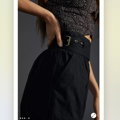 Llani x Anthropologie Belted Pants in Black NEW Size XL