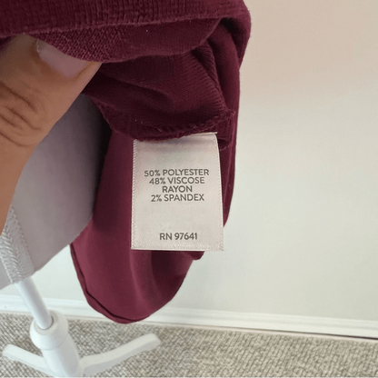 J. Jill Pure Jill Burgundy Cardigan Draped Two-Way Jacket or Wrap Long Sleeve