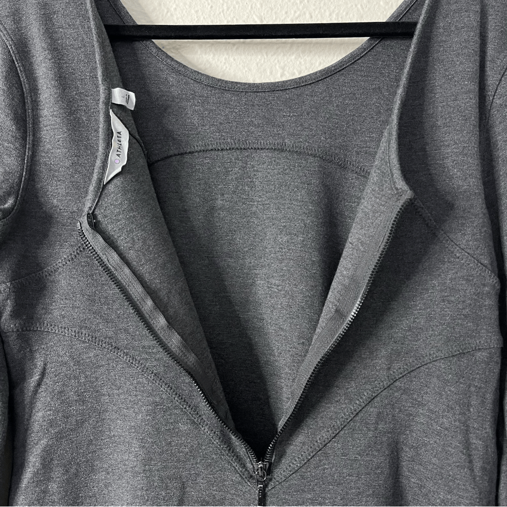 Athleta Illusion Ponte Knit Long Sleeve Dress Size Large in Gray