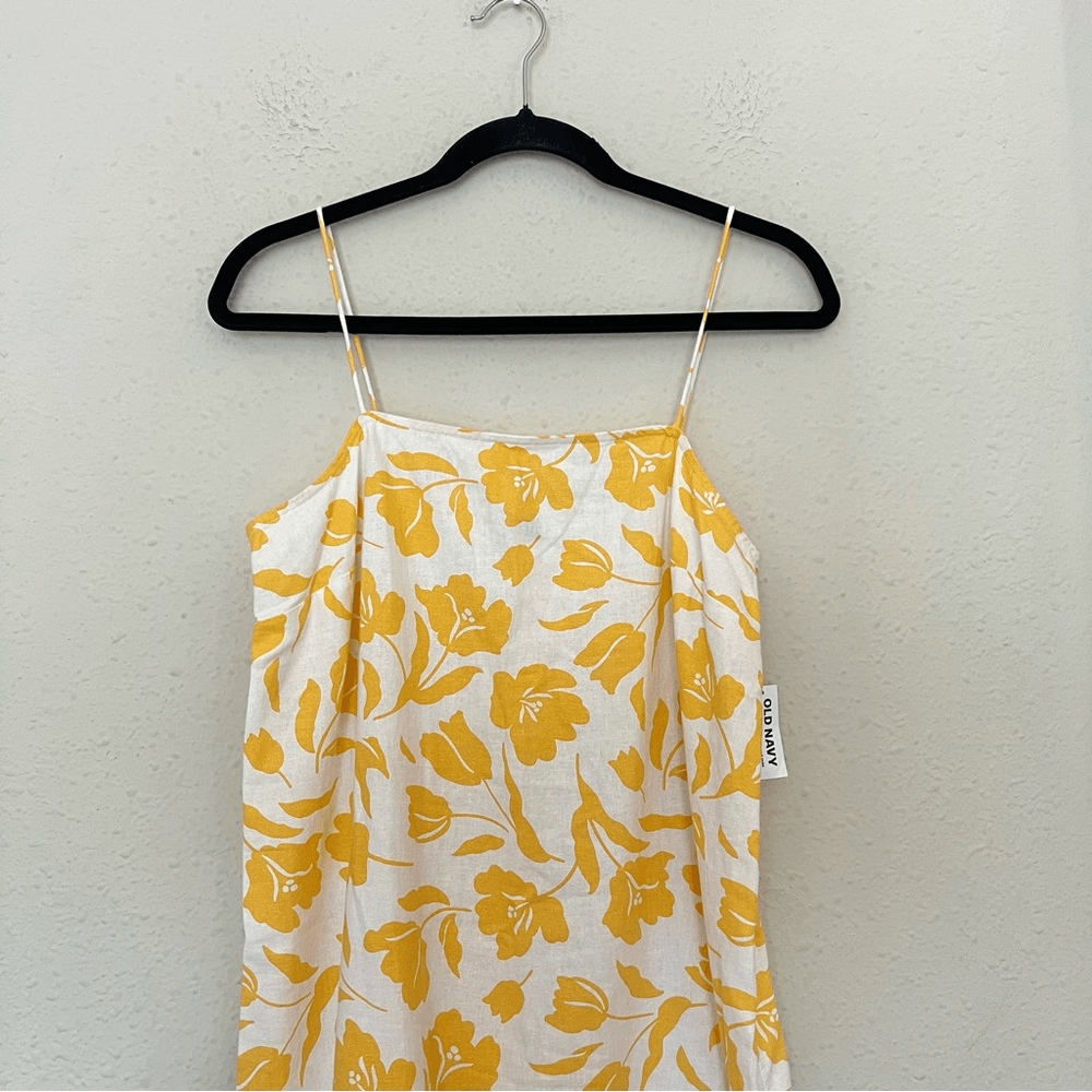 Old Navy Floral Linen Sleeveless Square-Neck Mini Dress NEW Size Small