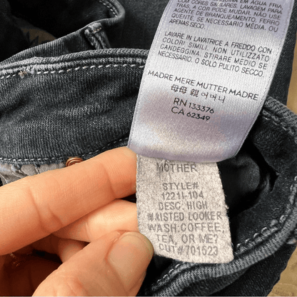 MOTHER High Waisted Looker Jeans Coffee Tea or Me Size 24