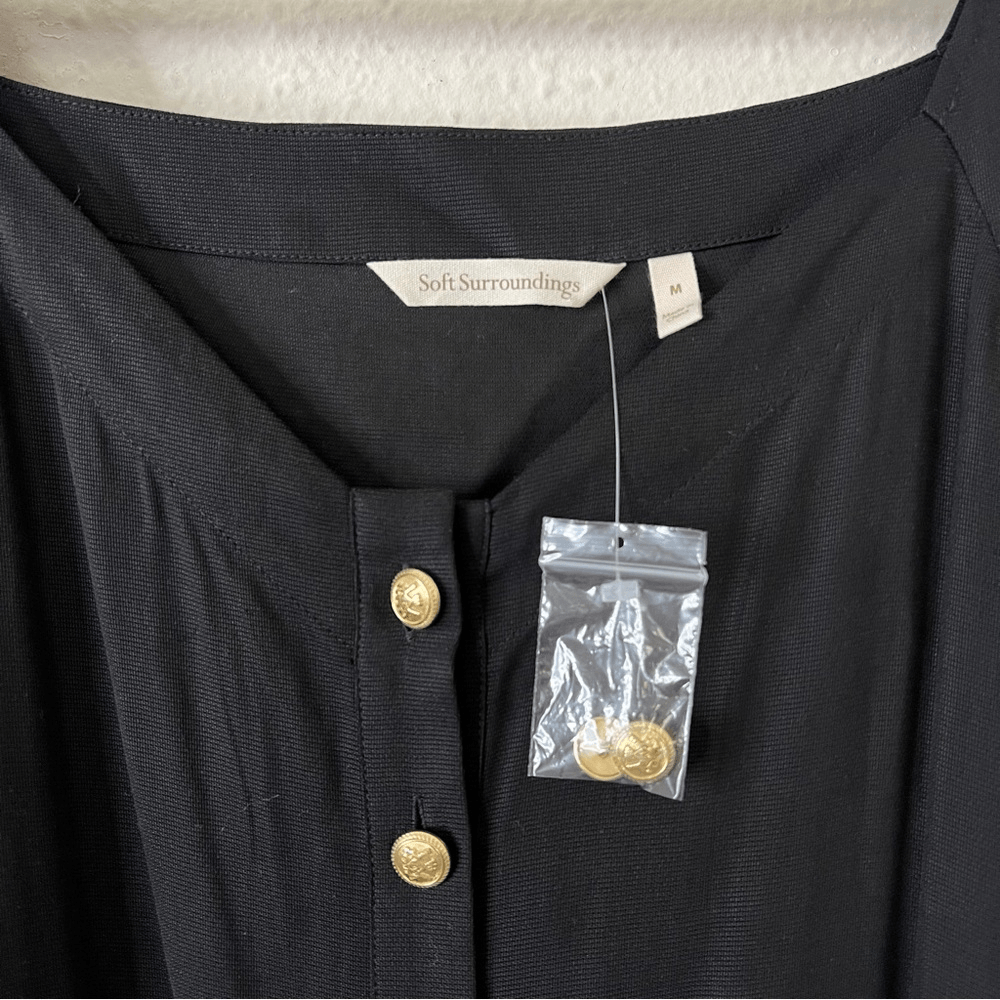 Soft Surroundings Brigette Tencel Maxi Dress in Black NEW Size Medium