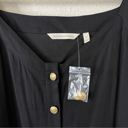 Soft Surroundings Brigette Tencel Maxi Dress in Black NEW Size Medium