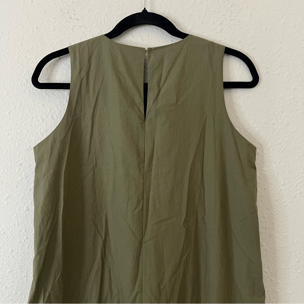 The Frankie Shop LouLou Flouncy Hem Maxi Dress NEW Size Small in Khaki