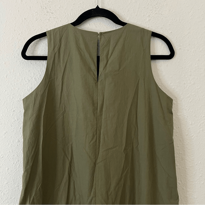 The Frankie Shop LouLou Flouncy Hem Maxi Dress NEW Size Small in Khaki