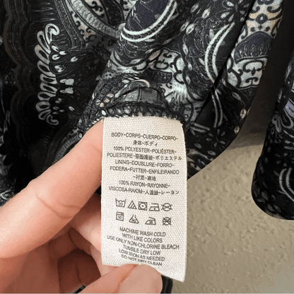 Free People Cabaret Paisley Floral Whimsical Cutout Maxi Long Sleeve Dress M