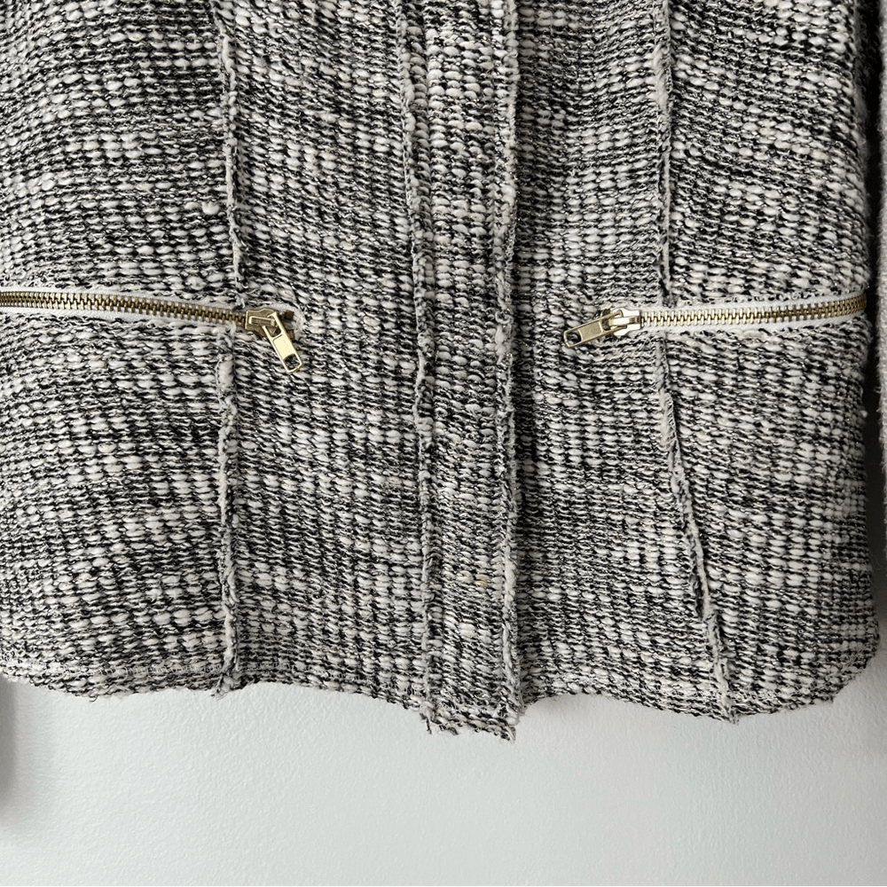 Anthropologie Cartonnier Neutral Tweed Knit Blazer Jacket Size Small