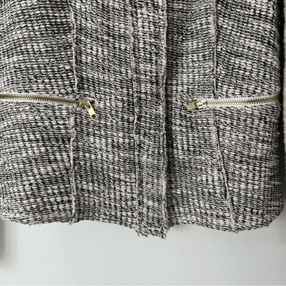 Anthropologie Cartonnier Neutral Tweed Knit Blazer Jacket Size Small