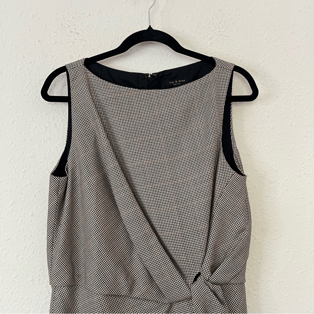 Rag & Bone Logan Houndstooth Wool Mini Sheath Dress Size 6