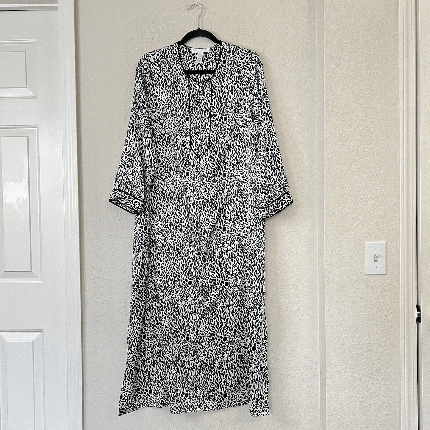 Oscar De La Renta Pink Label Nightgown Animal Print Sleep Dress Size Medium