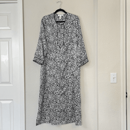 Oscar De La Renta Pink Label Nightgown Animal Print Sleep Dress Size Medium