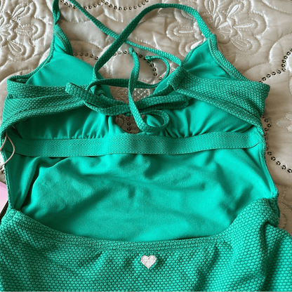 Stoney Clover Lane x Target V-Neck Textured Cheeky High-Leg One Piece Swimsuit S