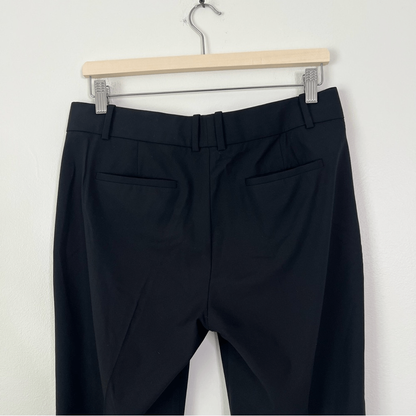 Theory Black Wool Straight Trousers Dress Pants Size 6 Classic Career Office