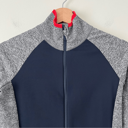 Athleta Andes Hybrid Jacket Size Small Navy Blue Gray