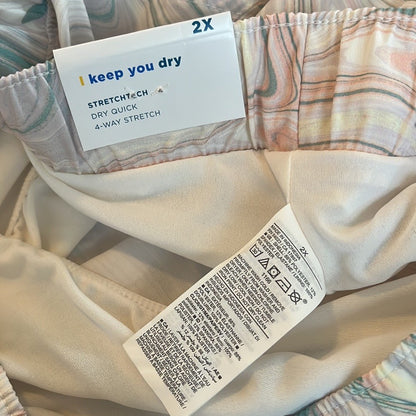 Old Navy Mid-Rise StretchTech Swirl Pop Dolphin-Hem Running Athletic Shorts