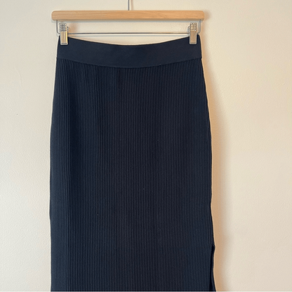 The Drop Tyler Ribbed Black Maxi Knit Skirt NEW Size Small