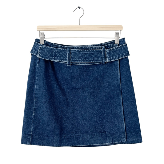 Ralph Lauren Denim Wrap Mini Skirt Size 10 Vintage Y2K 100% Cotton