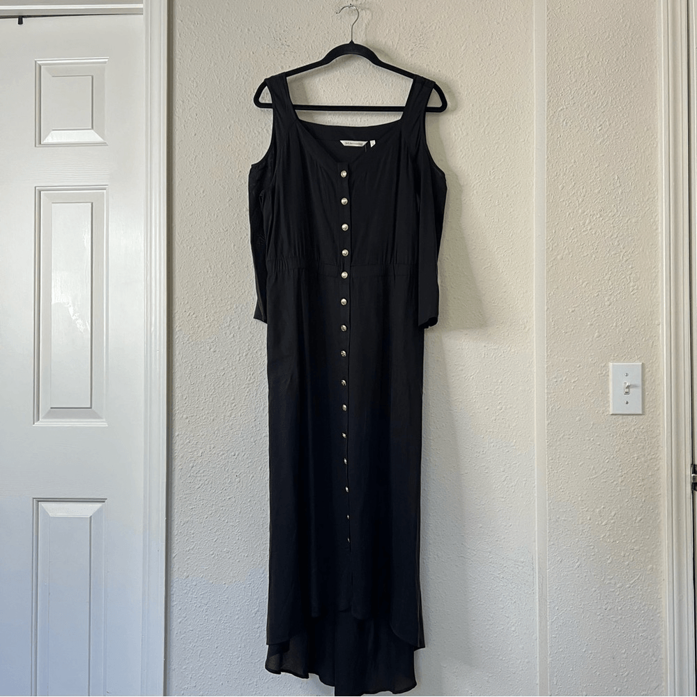 Soft Surroundings Brigette Tencel Maxi Dress in Black NEW Size Medium