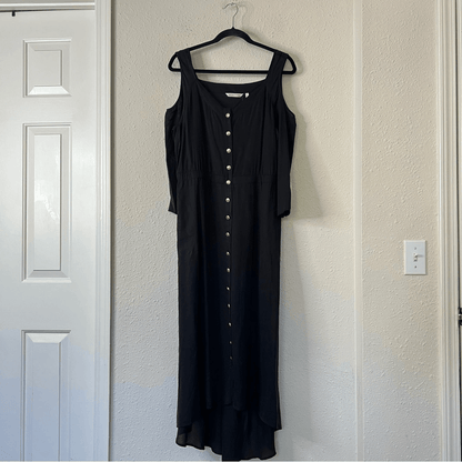 Soft Surroundings Brigette Tencel Maxi Dress in Black NEW Size Medium