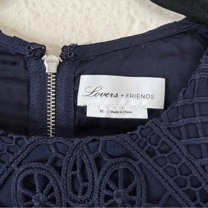 Lovers + Friends Caspian Mini Shift Dress Navy Blue Size XS