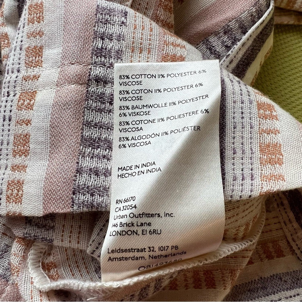 Anthropologie Cropped Stripes Utility Pullover Top NEW Size Small