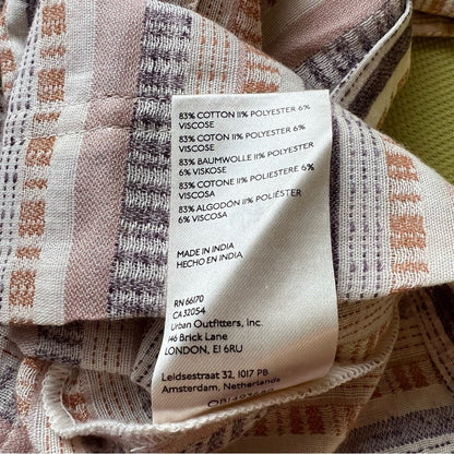 Anthropologie Cropped Stripes Utility Pullover Top NEW Size Small